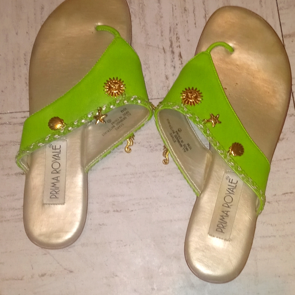 Lime green sandals